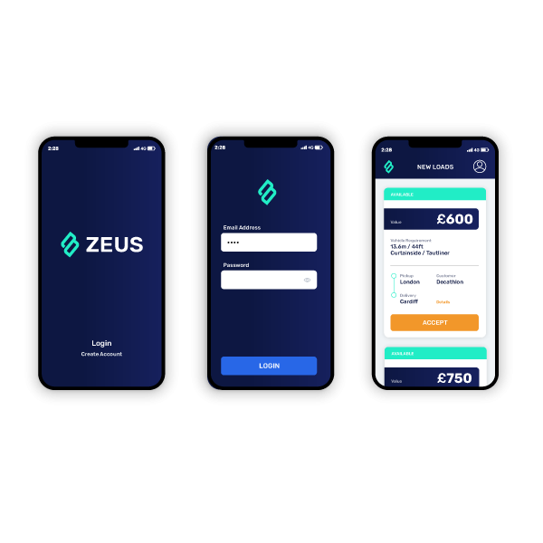 Zeus Haulier app preview